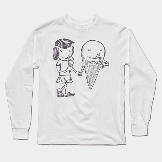 Ice Cream Friends Long Sleeve T-Shirt by brockart